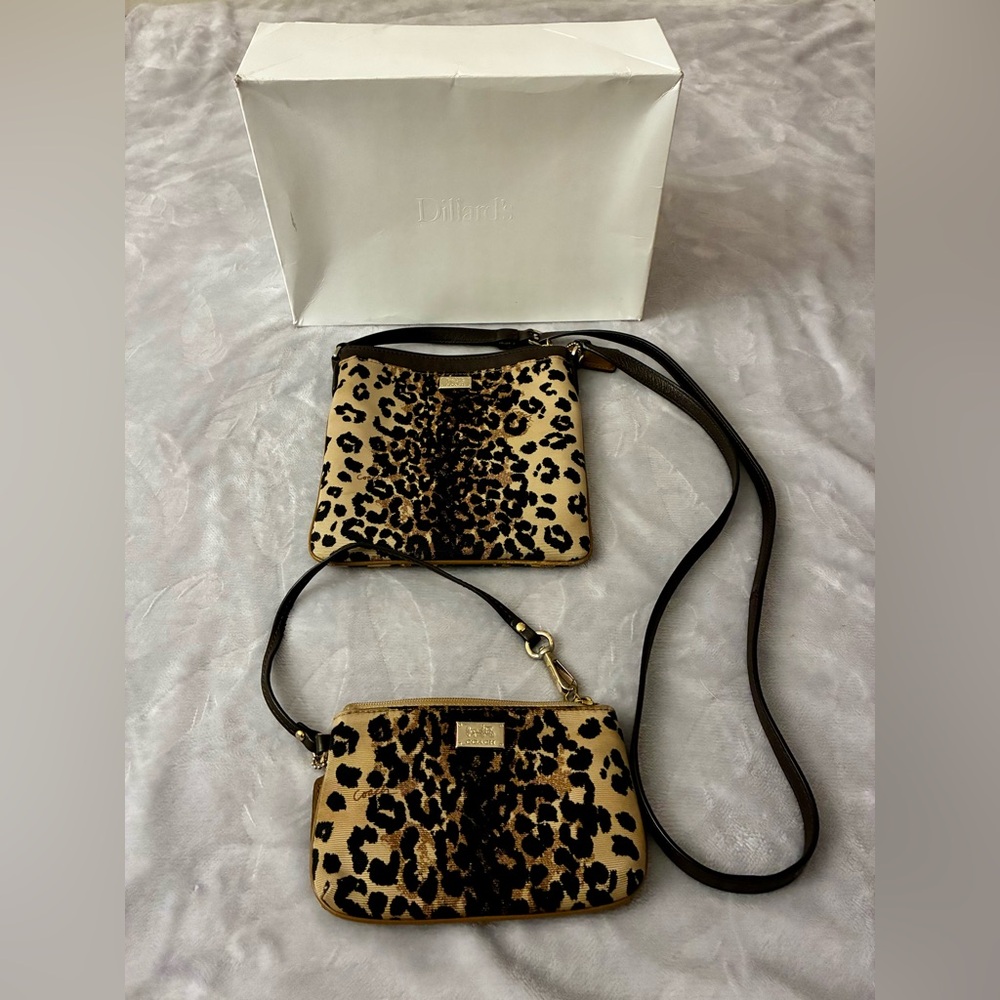 Coach Leopard Print Crossbody Bag Set - Picture 1 of 7